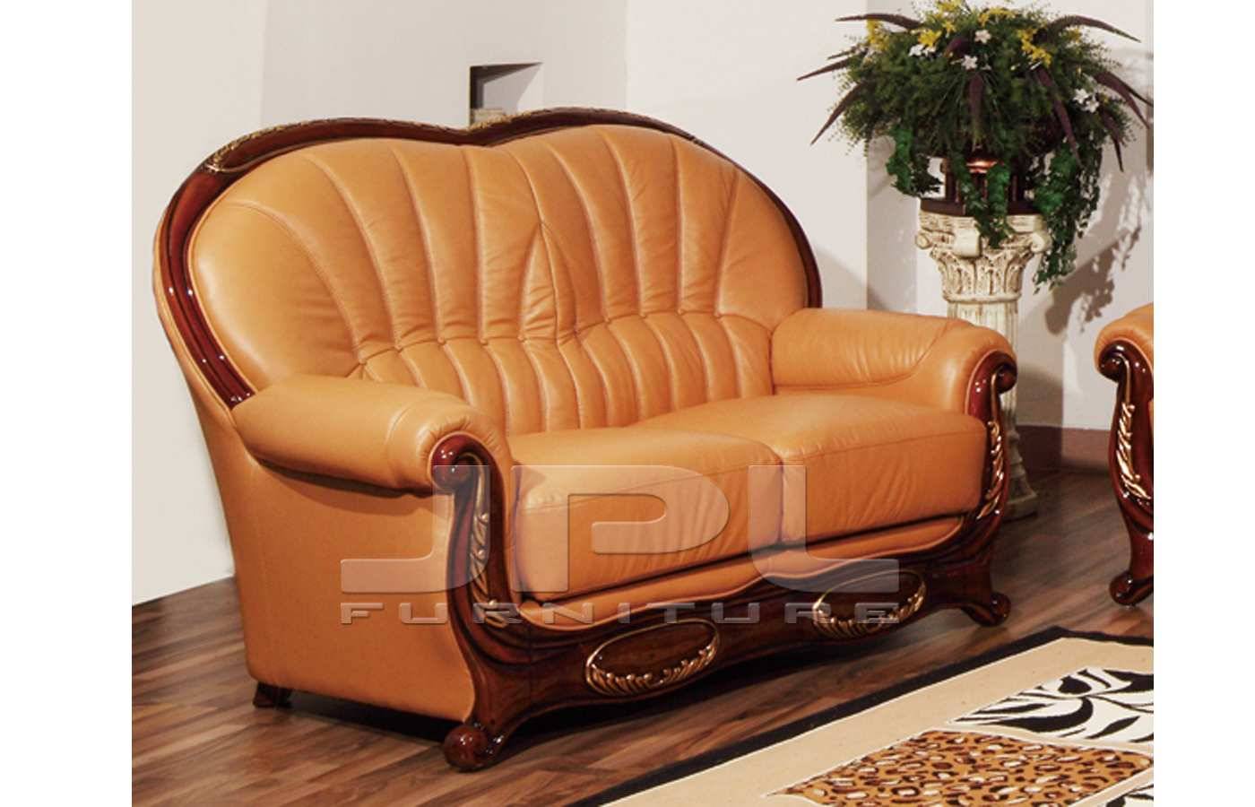 Кожаный диван А-103 двухместный без механизма